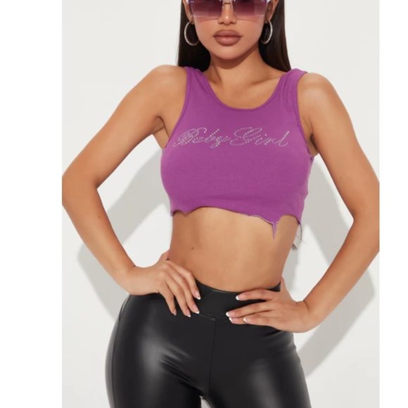 Fashion Nova Tops Fashion Nova Simply Baby Girl Crop Top Magenta